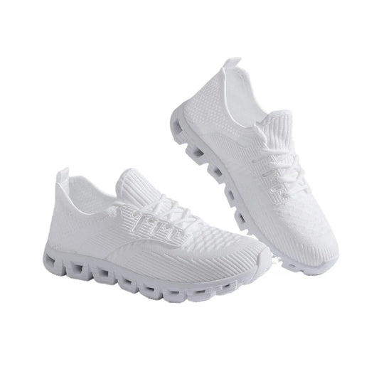 Unisex Breathable Mesh Running Shoes w/Comfort Cushion & Wide Size, Low-Top Sneakers for Jogging/Casual Sports - Durable Comfort