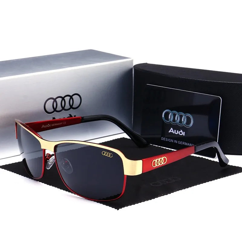 Audi Retro Oval UV400 Polarized Sunglasses for Men Women Motorcycle Glasses Anti-Glare Outdoor Adventure Shades 554