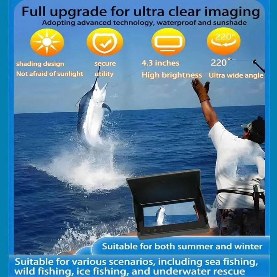 Fishing Camera, Fishing Monitor Underwater Camera with Infrared Night Vision Light, Fishings Monitor Underwaters Cameras, Ip68 W