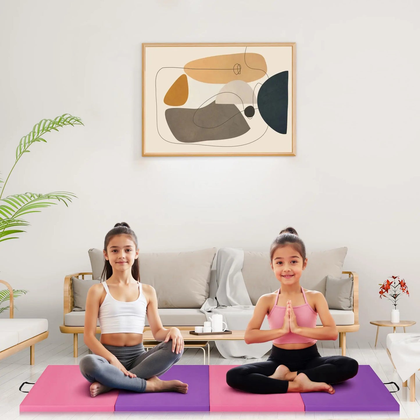 Folding Gymnastics Mat, Exercise Mats, Gymnastics Tumbling Mats, Thick Portable Home Gym Floor Pad for Yoga, Pilates, Aerobics