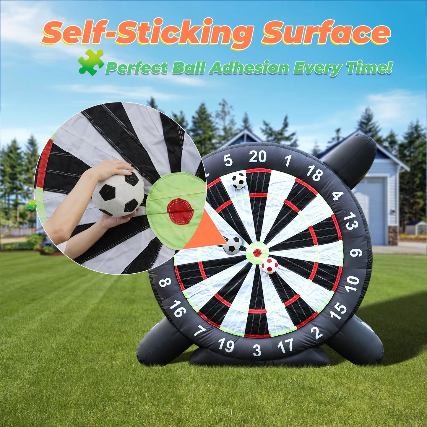 3m/10ft Tall Giant Inflatable Soccer Ball Darts Board with 8pcs Soccer Ball &Blower Commercial children's playground