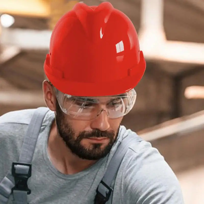 Safety Hard Hat Comfortable Cool Protective Vented Hard Hat Adjustable Head Protector Smash Absorbing Head Protection