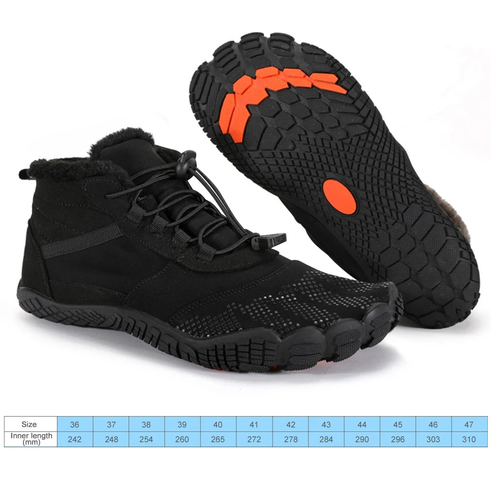 Women Men Winter Booties Warm Outdoor Work Shoes Anti-Slip Ankle Shoes Snow Casual Shoes for Trekking Climbing Working