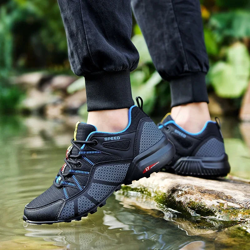 Men Women Hiking Shoes Waterproof Outdoor Trainers Lace-up Climbing Trekking Sneakers Mountain Walking Hunting Tactical Sneakers