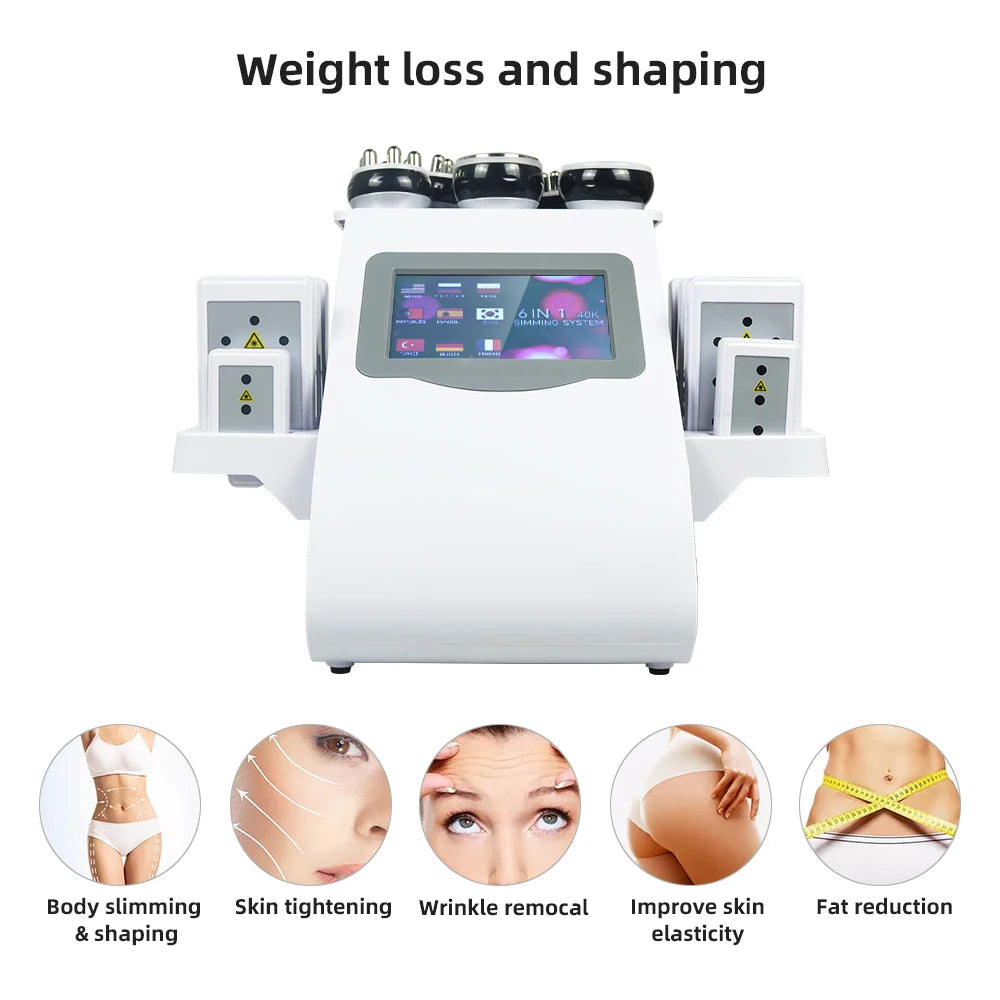 Nourishbelle 6in1 40K Ultrasonic Cavitation Machine for Weight Loss&Skin Tightening - Fast delivery from US warehouse + Free Gel