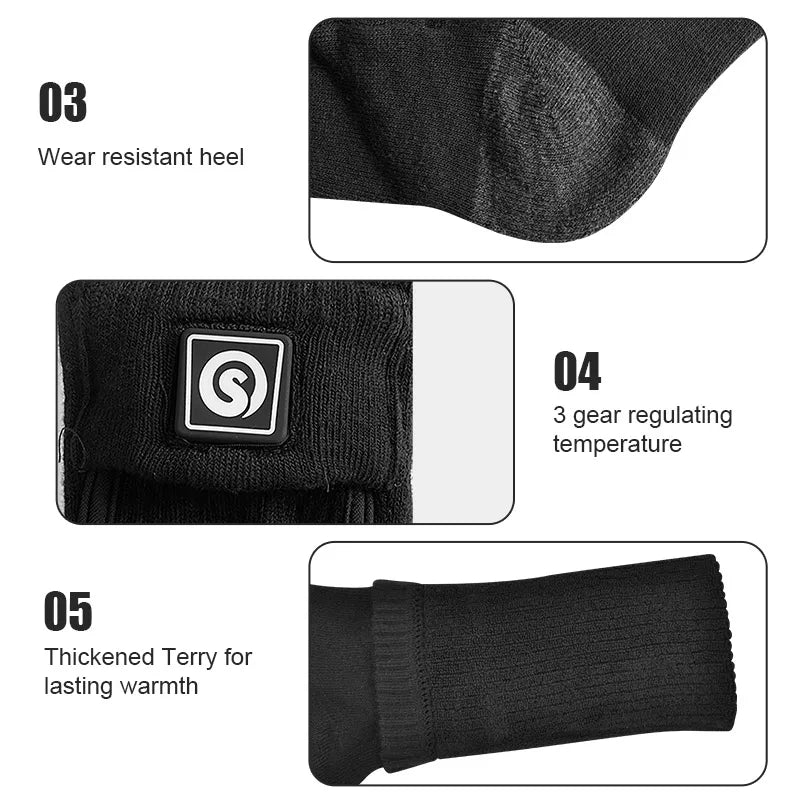 Snow Deer Winter Heated Sock Thermal Stockings Woman Men Ski Camping Warm Socks Sports Rechargeable Battery Foot Warmer