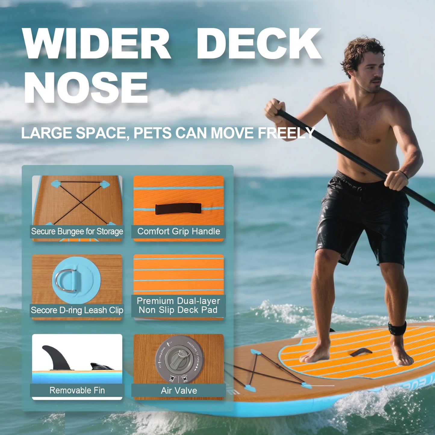 CADALENE Inflatable Paddle Board, Stand Up Paddle Board, Sup Board with Premium Sup Accessories, For Adults