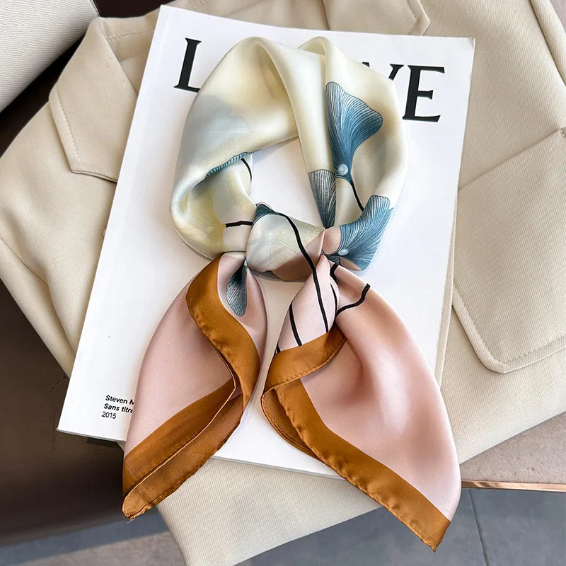 2026 New Fashion 70X70cmPrinted Women's Scarf Pashmina Silk Scarf Square Shawl Decorative Headband Neck Luxury Design Bandana