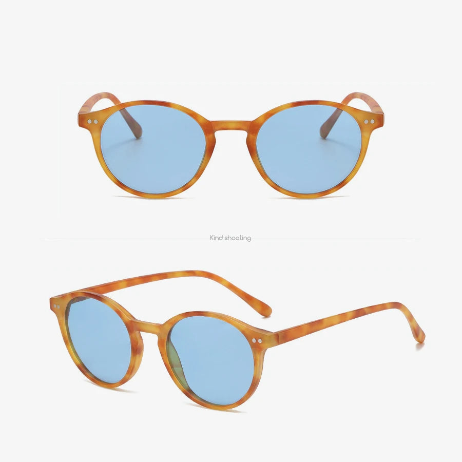 Toketorism Vintage Round Polarized Sunglasses For Women UV400 Men's Fashion Glasses