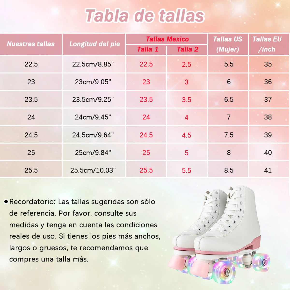 Quad Roller Skates Size 32-40 Adult Women Flashing 4 Wheels Skate Shoes Kids Girls Beginner Outdoor Skating Training Sneakers