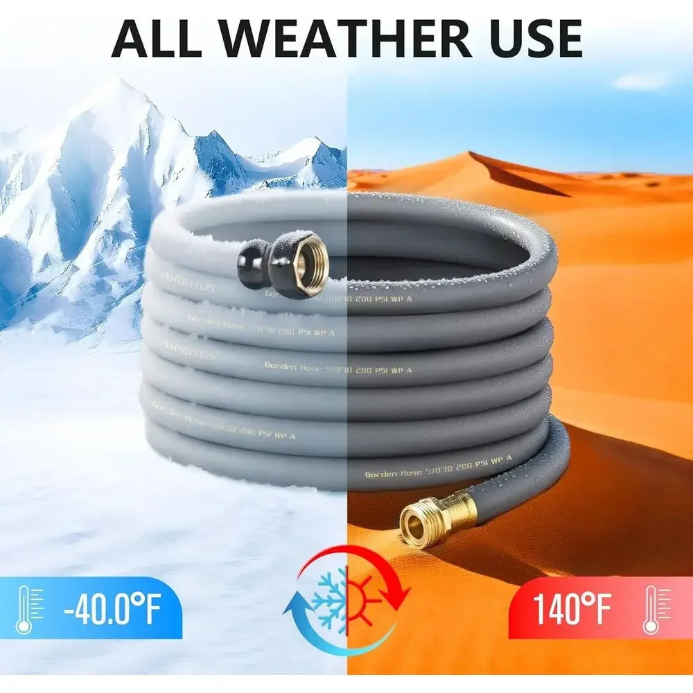 Garden Hose 5/8" x 75ft Brass Rubber Heavy Duty Water Hose 600 PSI Burst Pressure, Durable Flexible Hose for Yard, Car Wash, Pet