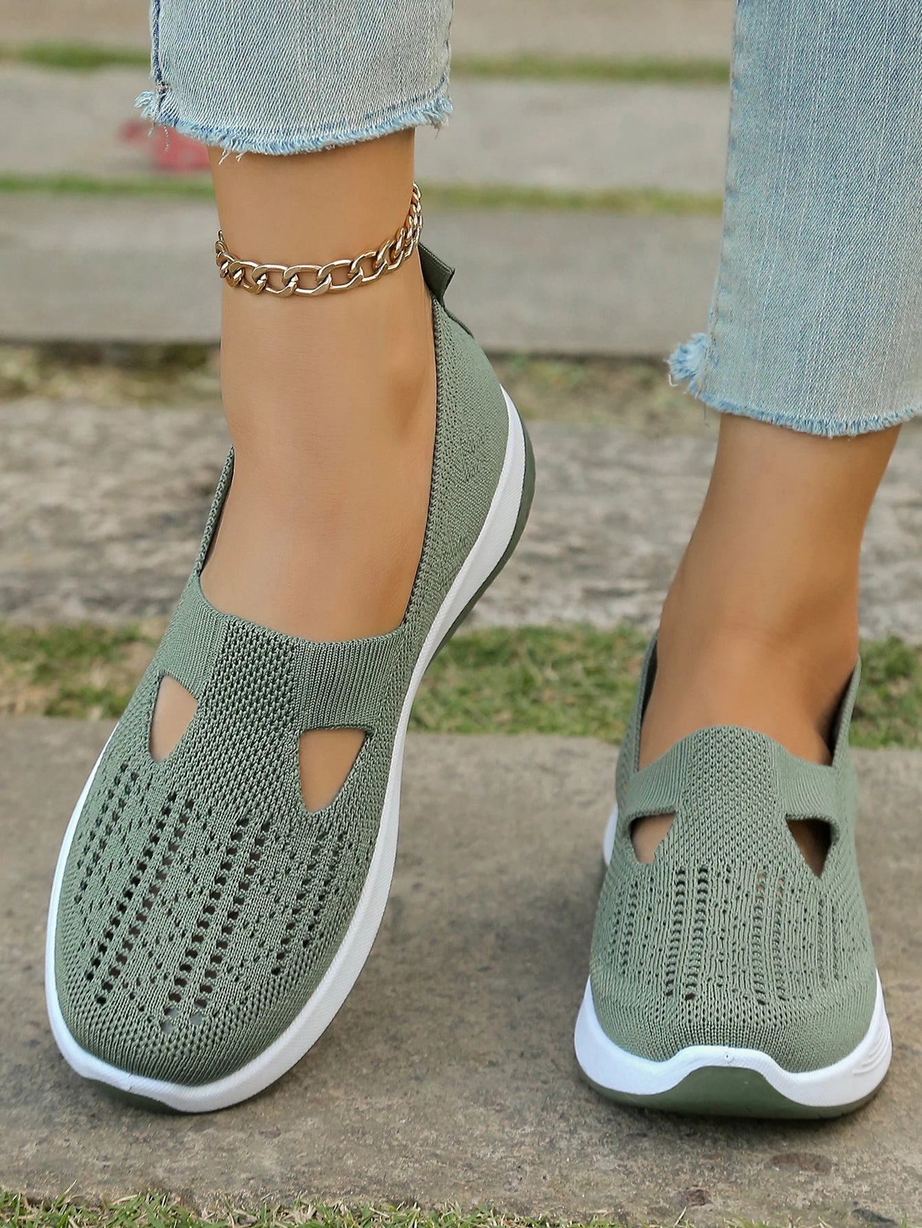 Women's shoes, women's sports shoes, summer flying woven mesh soft sole breathable sports shoes