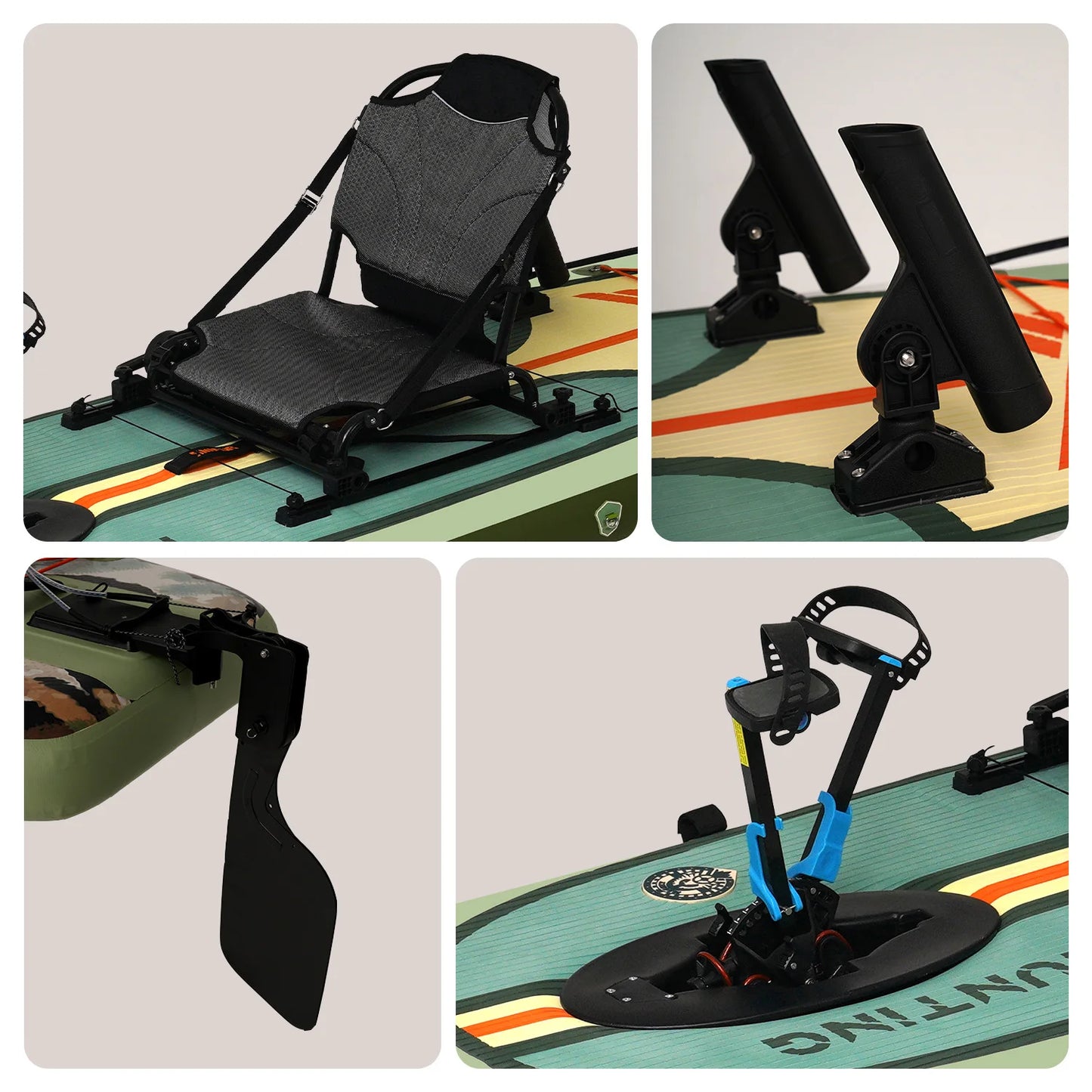 12ft Inflatable Fishing SUP Board Drop Stitch PVC With Pedal Drive Rod Holder Seat Adult Lake River Ocean Outdoor Water Sports