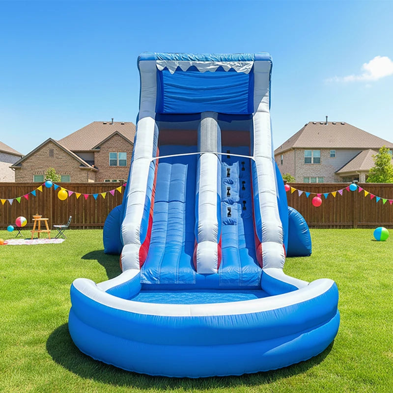 Grade Inflatable Water Slide with Splash Pool Bouncy Castle for Adults and Kids Includes Blower