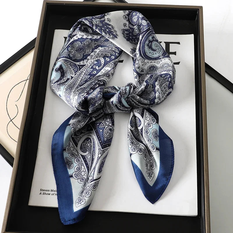 2026 New Fashion 70X70cmPrinted Women's Scarf Pashmina Silk Scarf Square Shawl Decorative Headband Neck Luxury Design Bandana