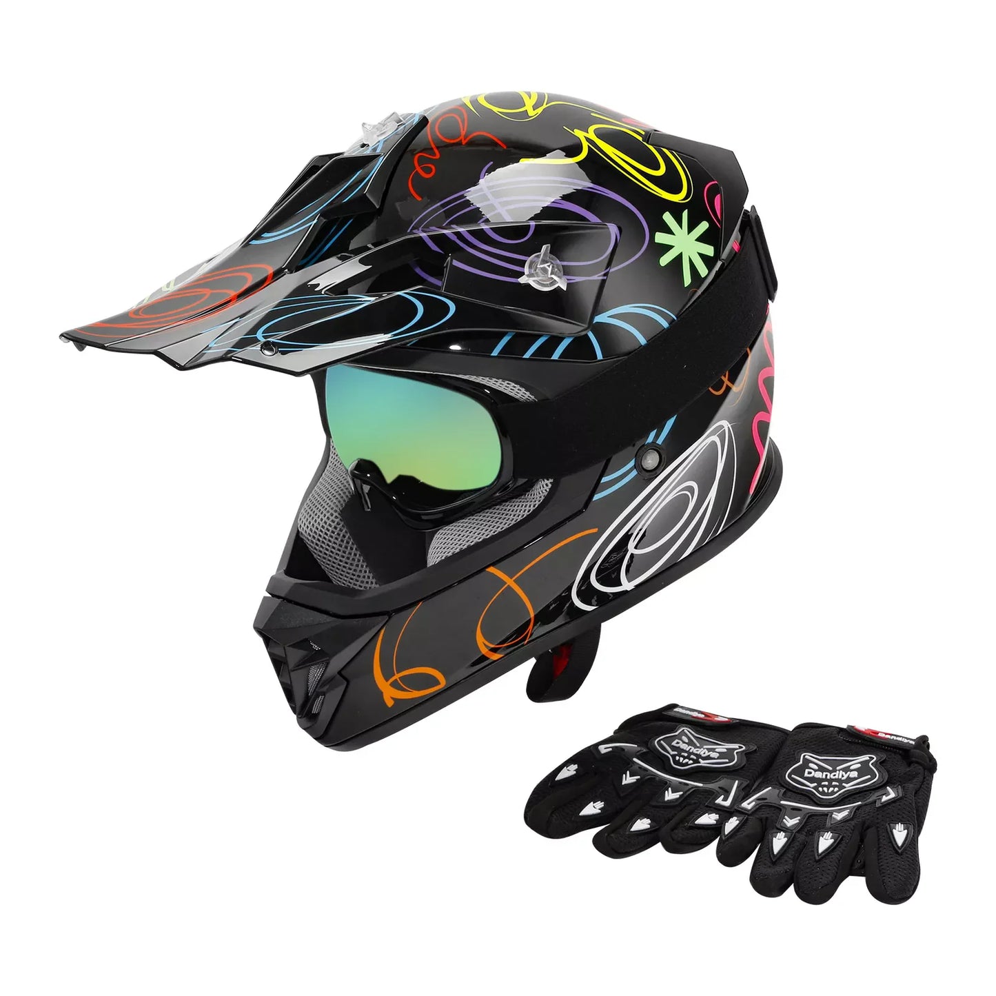 DOT Youth Helmet Child Kids Motorcycle Full Face Offroad Dirt Bike ATV S M L XL