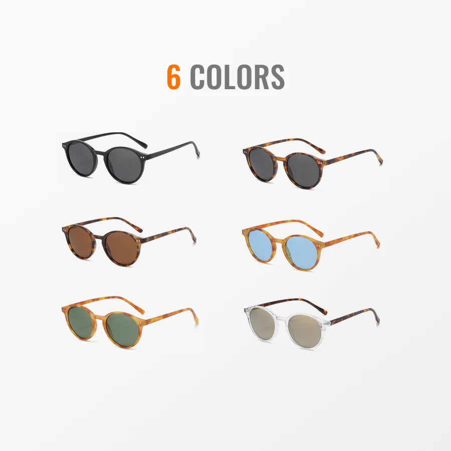 Toketorism Vintage Round Polarized Sunglasses For Women UV400 Men's Fashion Glasses