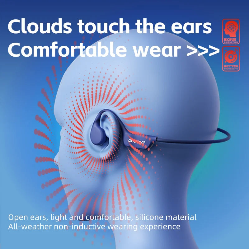 POLVCDG X7 Bone conduction Bluetooth earphone IPX8 swimming earphone 32G memory outdoor sports cycling earphone 2024 new product