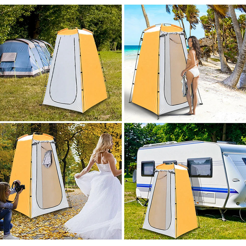 Portable Camping Shower Tent Waterproof Anti-UV Shower Bathing Tent Changing Fitting Room Beach Privacy Toilet Shelter Tent
