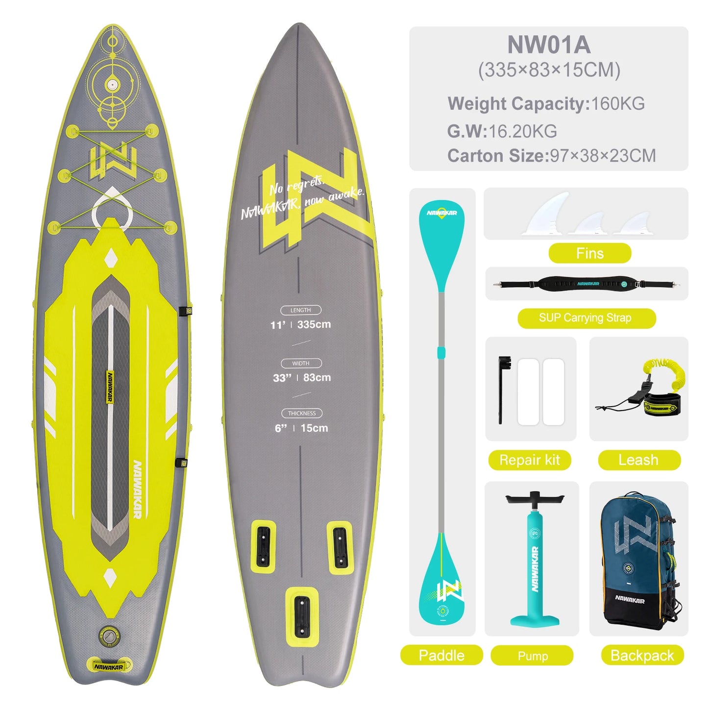 NAWAKAR 336x91x15cm Inflatable Stand Up Paddle Board Extra Wide Yoga ISUP Premium Complete Set Pink Blue Women Adults SUP Boards