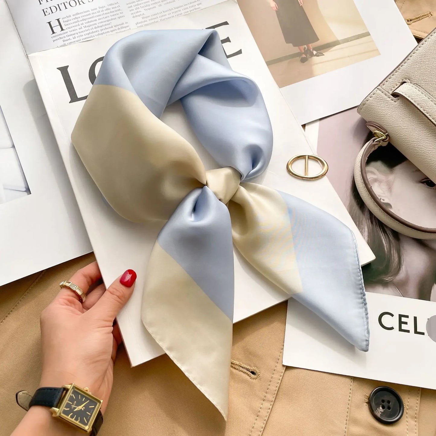 2026 New Fashion 70X70cmPrinted Women's Scarf Pashmina Silk Scarf Square Shawl Decorative Headband Neck Luxury Design Bandana