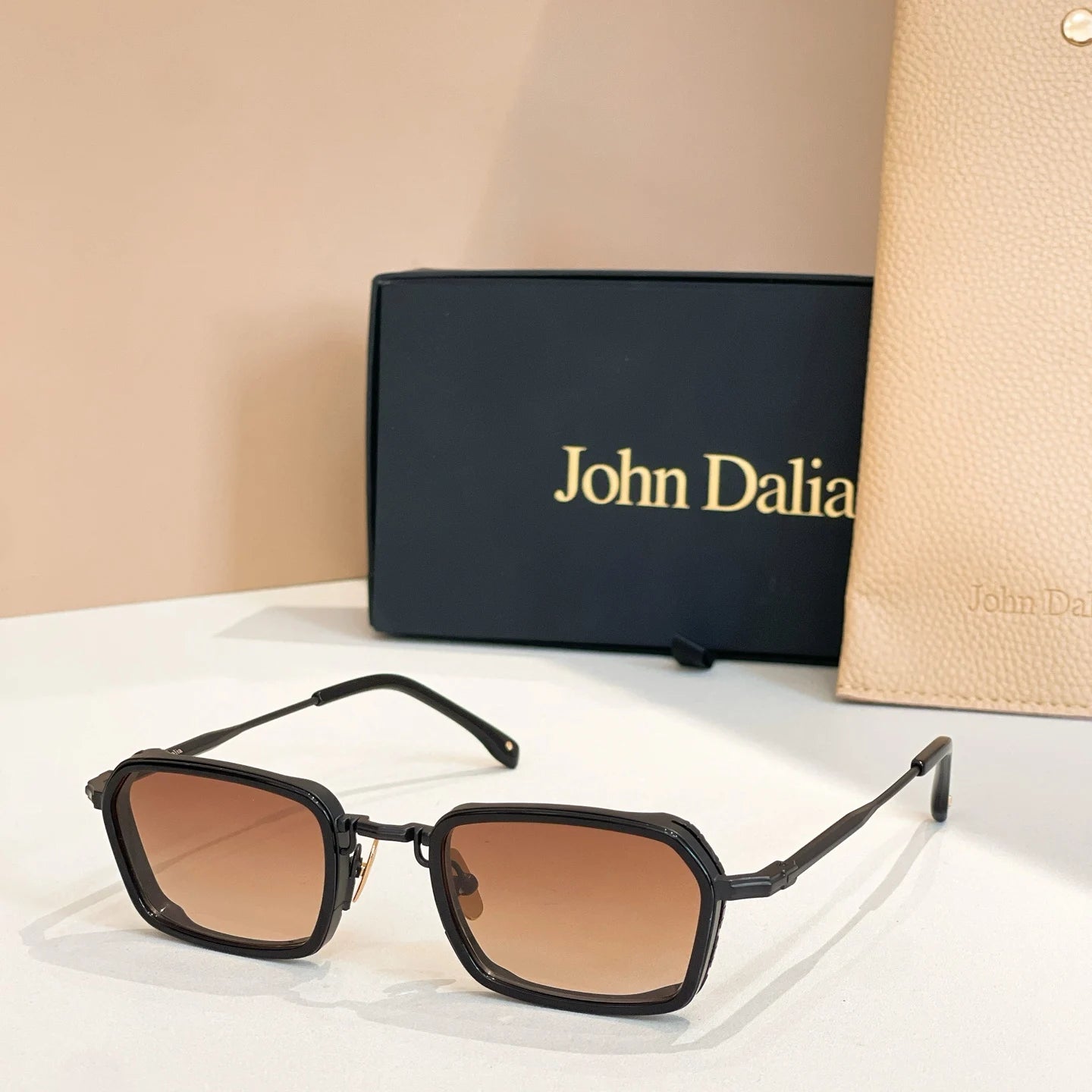 Top Quality For JOHN DALIA JD Paul Classic Alloy Frame Sunglasses Polarized Vintage Fashion Eyewear for Men and Women With Box