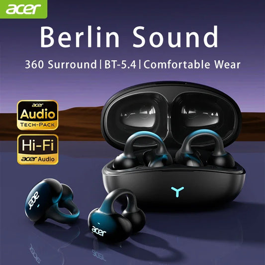 Acer OHR206 Clip-on OWS Bluetooth Earphpones IP5 Waterproof Dolby Sound Quality AAC/SBC Wireless Sports Bluetooth 5.4 Headphones
