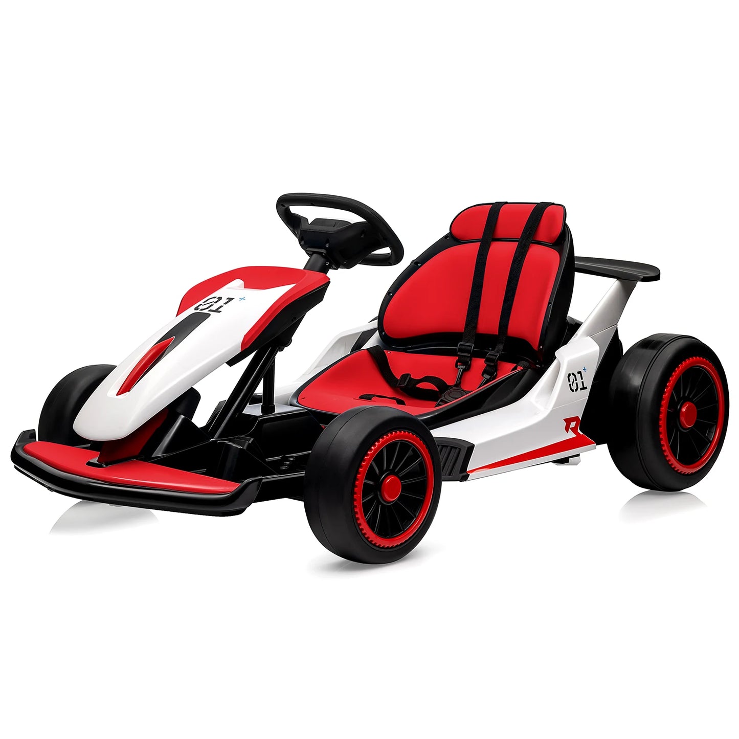 Electric Go Kart for Kids, 24V Drift Kart with 2X200W Strong Motor, 7AH Battery, Electric Pedals, Outdoor Race Ride-On Toys