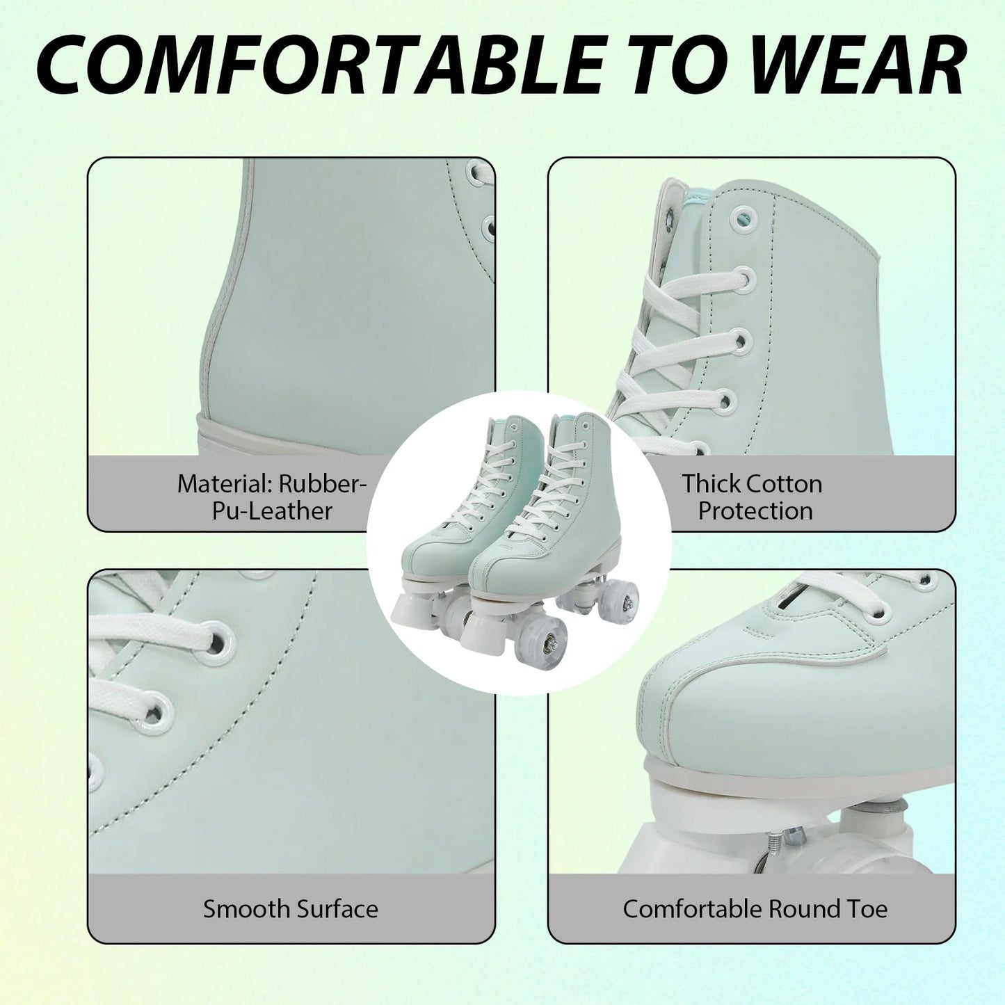 Flashing Double-Row Roller Skates For Women Men Outdoor Skating Beginner Kids 4 Wheels Skate Shoes Boys Girls Quad Sneakers Gift