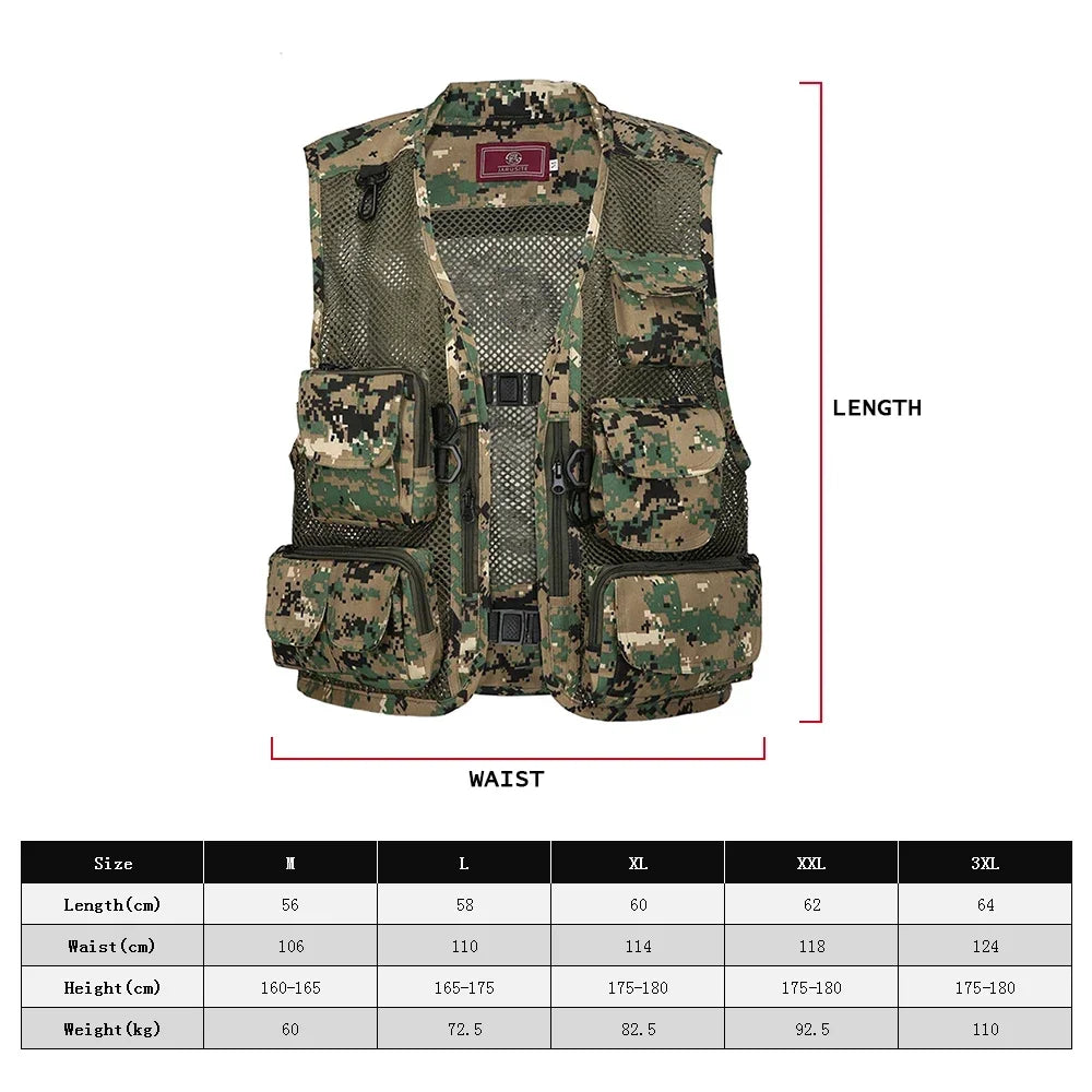 Fishing Photography Vest Summer Multi Pockets Mesh Jackets Waterproof Quick Dry Waistcoat Detachable Outdoor Life Jacket 낚시조끼