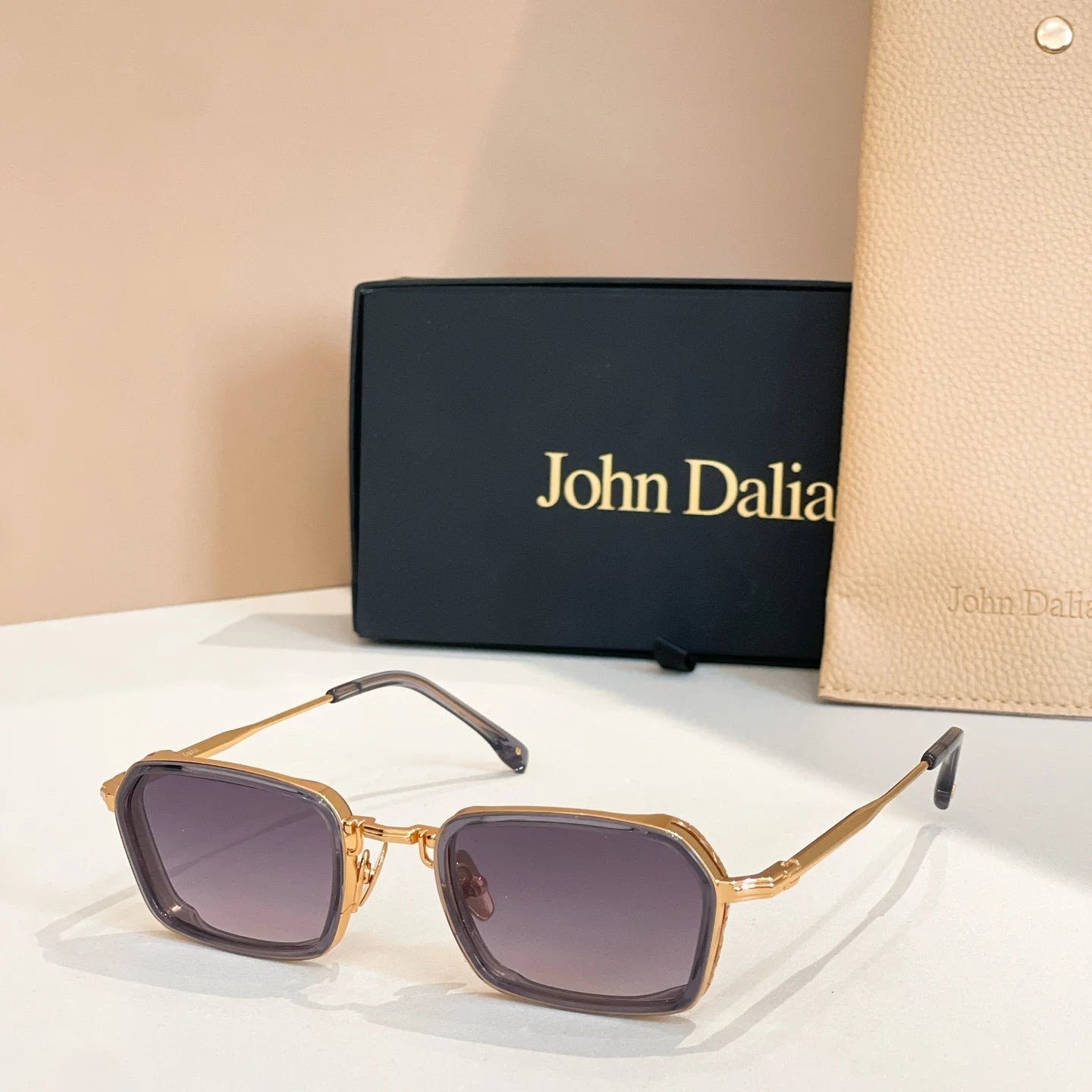 Top Quality For JOHN DALIA JD Paul Classic Alloy Frame Sunglasses Polarized Vintage Fashion Eyewear for Men and Women With Box
