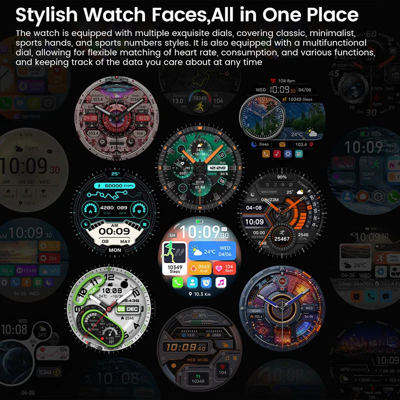 New Watch GT6 Smart Watch Men HD AMOLED Screen Always Show Time GPS Track Heart Rate Bluetooth Call Waterproof Sports Smartwatch