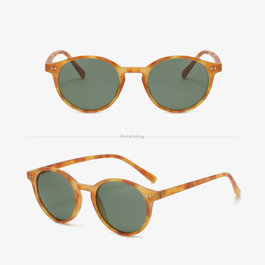 Toketorism Vintage Round Polarized Sunglasses For Women UV400 Men's Fashion Glasses