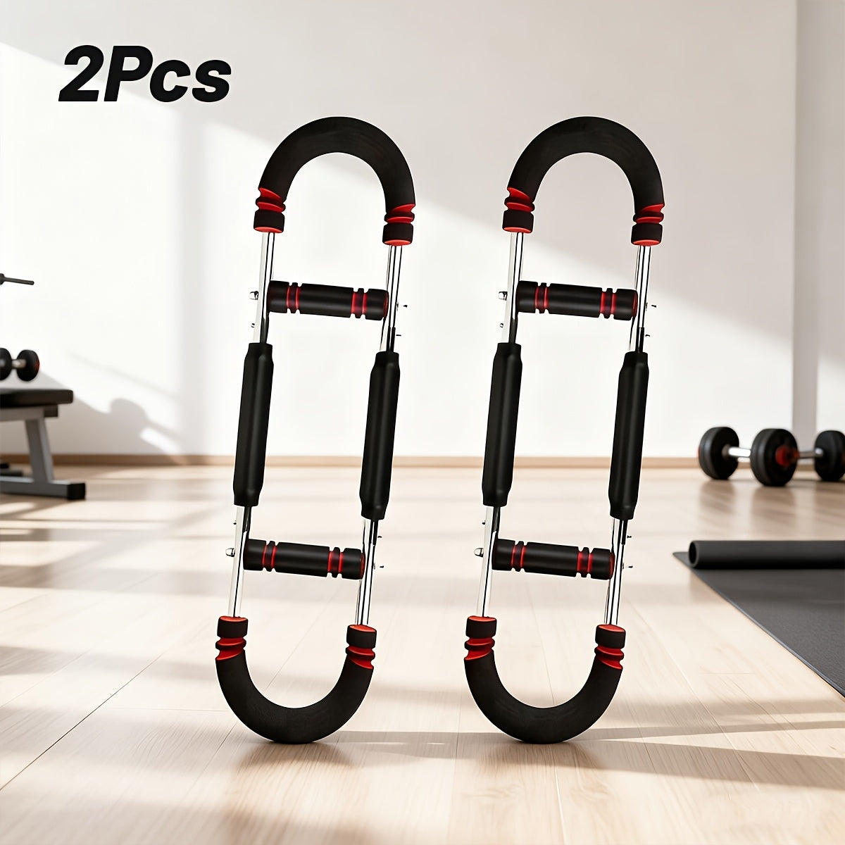 Arm Strength Trainer U-shaped Multi-functional Adjustable Forearm Strengthener Chest Exercise Equipment, Triceps, Portable Spring Resistance 2 Levels Of Adjustable Resistance Bands, Comfortable Grip, Detachable Design, 60-100