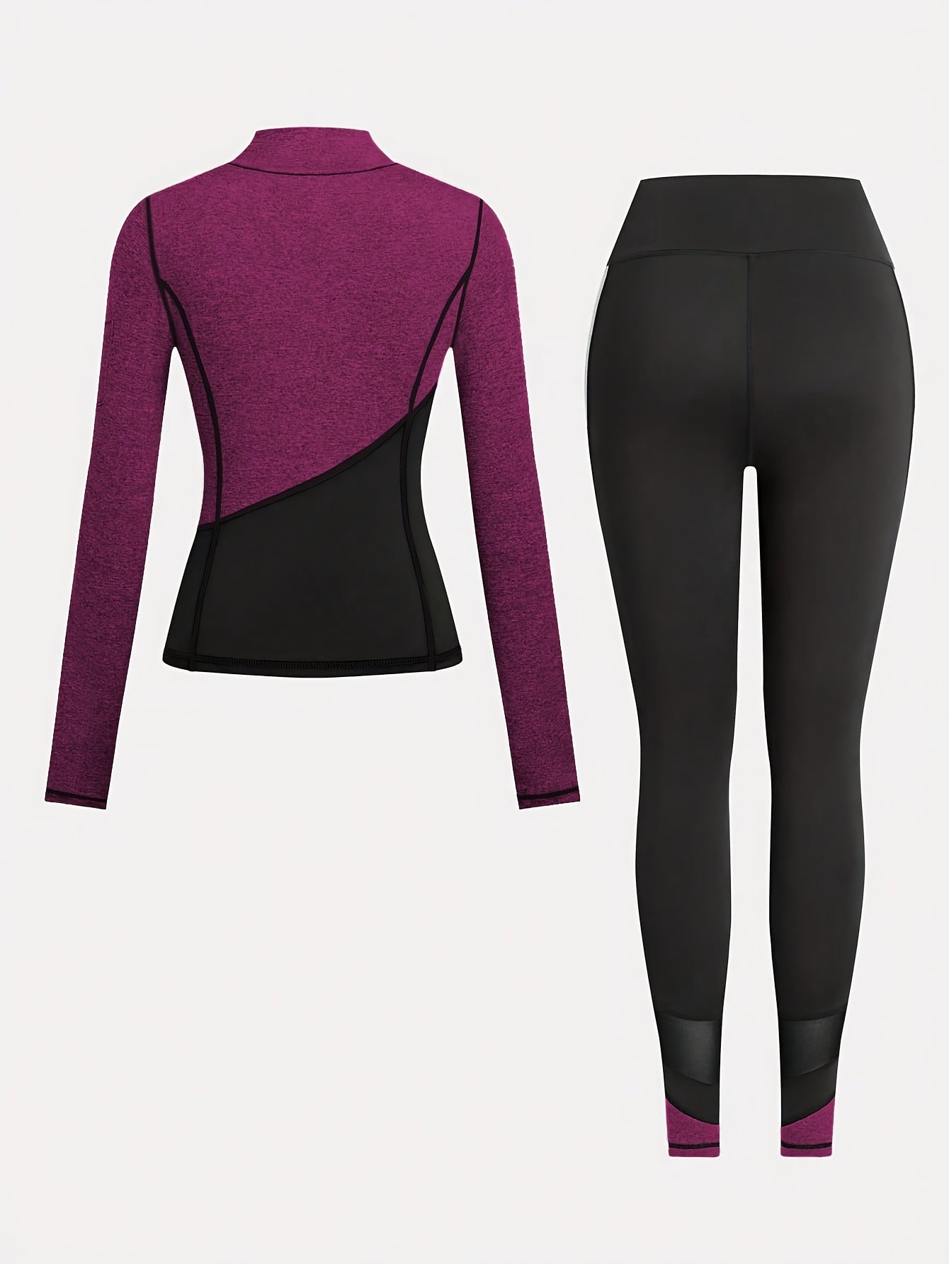 Yoga Outfit Set, a Two-Piece Yoga Ensemble Including a Jacket And Leggings, Women'S Jogging Sportswear, Yoga Fitness Workout Set.