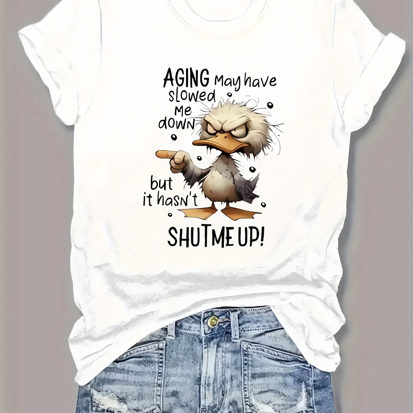 2025 Summer Collection, Women's Short Sleeve Casual Print Round Neck Top, Elegant
