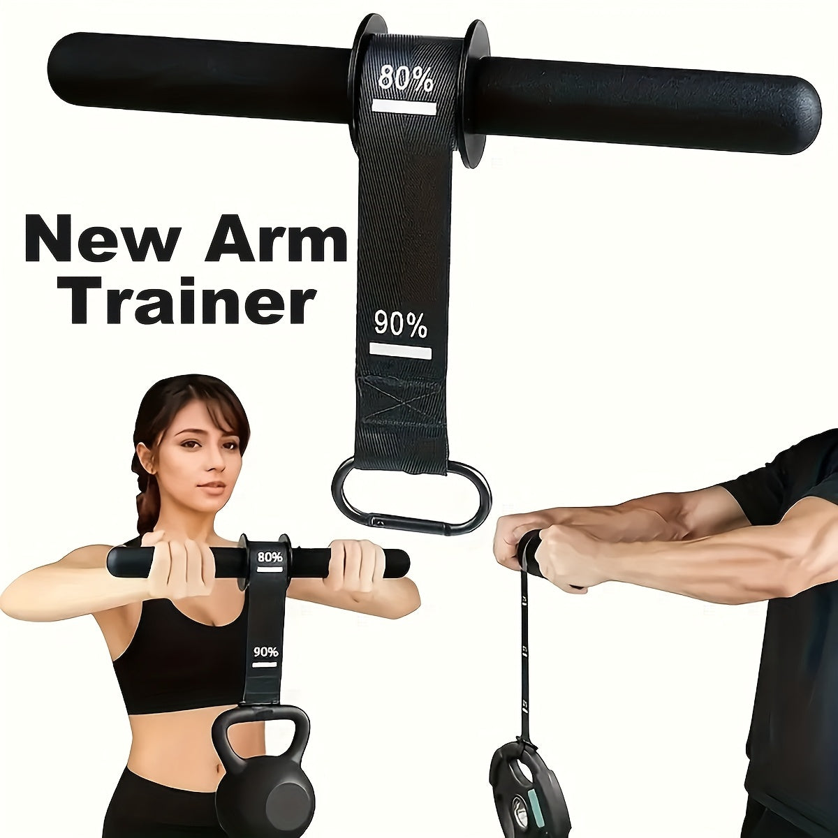 Arm Strength Trainer U-shaped Multi-functional Adjustable Forearm Strengthener Chest Exercise Equipment, Triceps, Portable Spring Resistance 2 Levels Of Adjustable Resistance Bands, Comfortable Grip, Detachable Design, 60-100