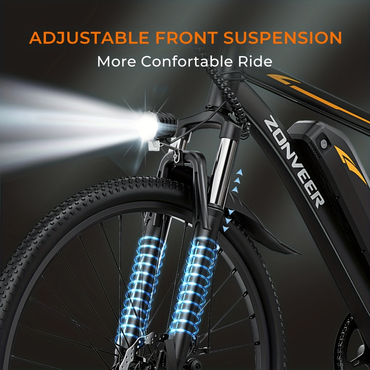 M26 Electric Bike for Adults - 500W Motor, 40-Mile Range & 20MPH High-Speed, 26" All-Terrain Tire Ebike with Front Suspension, 7-Speed Shimano System, 360Wh Removable Battery, Hydraulic Disc Brakes, Carbon Rims & Off-Road for