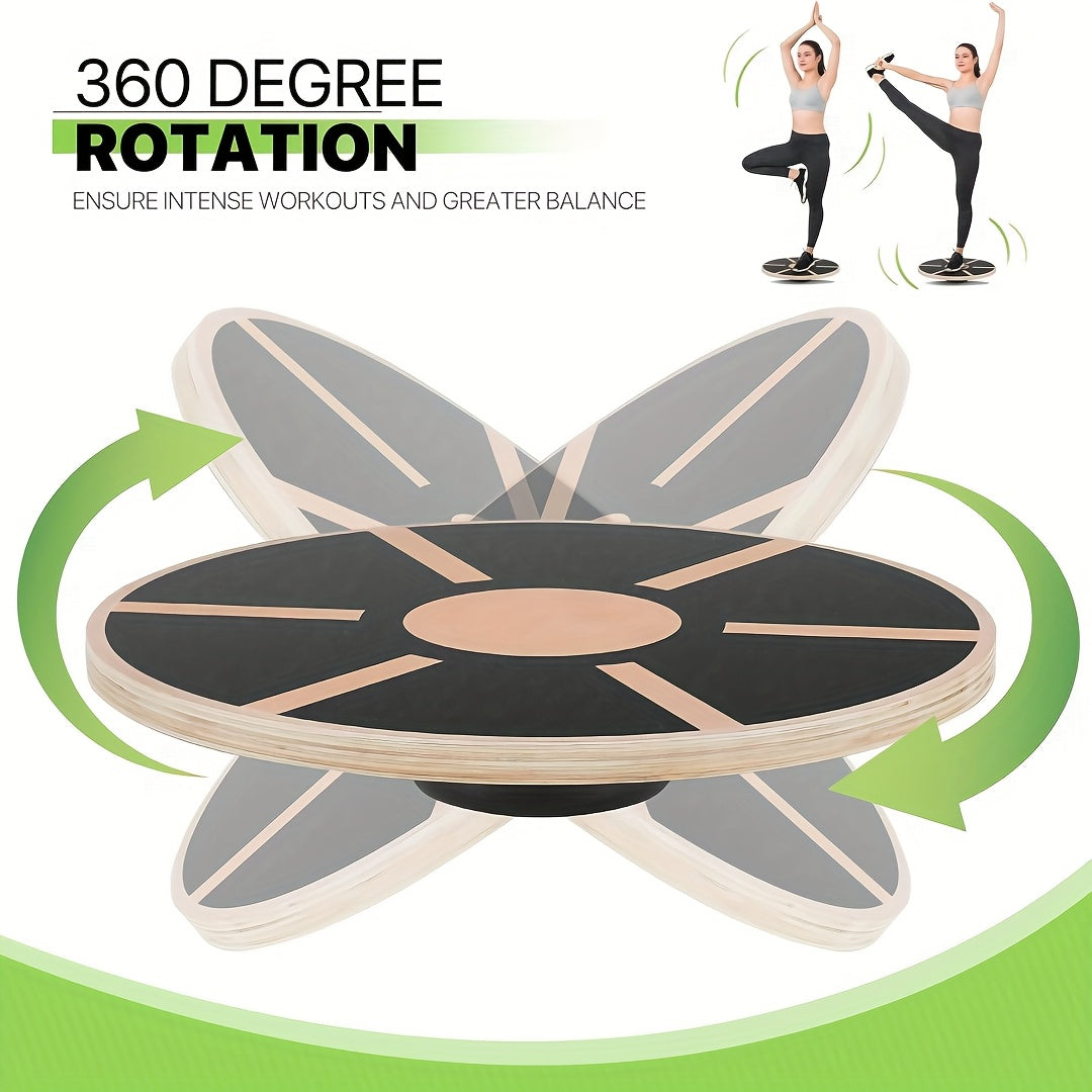 15.6" Wooden Wobble Balance Board - 360° Rotating Stability Trainer with Non-Slip Surface, 330lb Capacity & Dual Handles for Core Workouts, Physical Relax, Home Gym - Pink/Black, Stability Training Tool, Textured Surface, Du