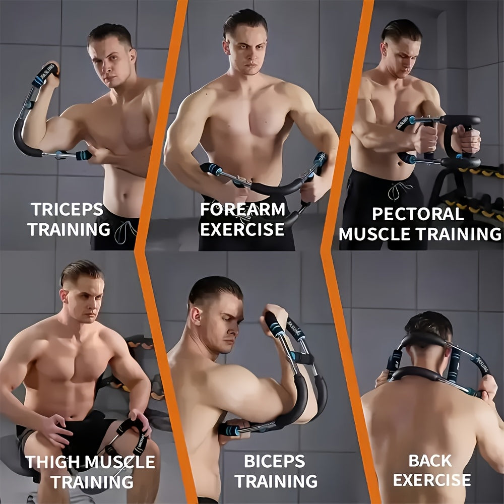 Arm Strength Trainer U-shaped Multi-functional Adjustable Forearm Strengthener Chest Exercise Equipment, Triceps, Portable Spring Resistance 2 Levels Of Adjustable Resistance Bands, Comfortable Grip, Detachable Design, 60-100