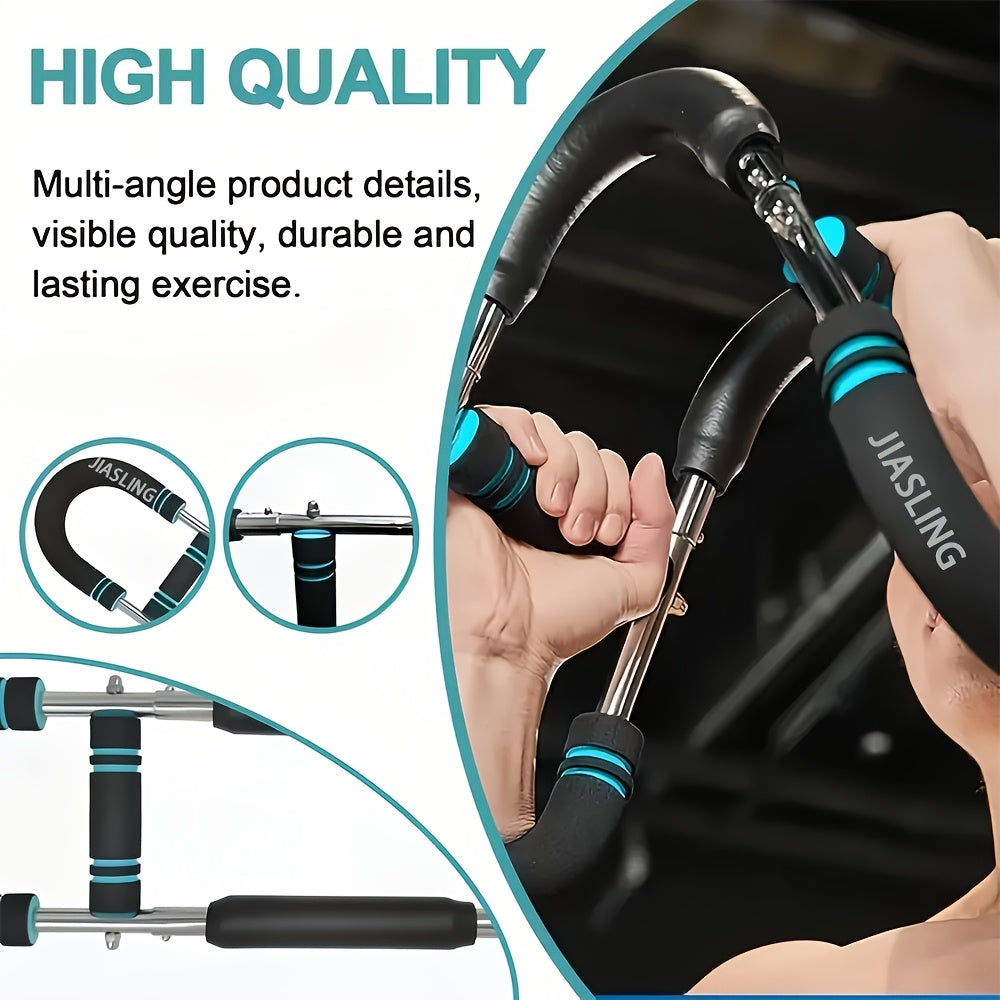 Arm Strength Trainer U-shaped Multi-functional Adjustable Forearm Strengthener Chest Exercise Equipment, Triceps, Portable Spring Resistance 2 Levels Of Adjustable Resistance Bands, Comfortable Grip, Detachable Design, 60-100