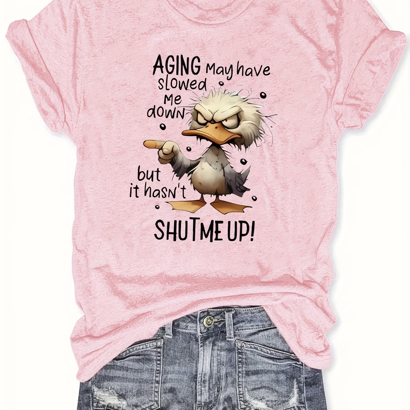 2025 Summer Collection, Women's Short Sleeve Casual Print Round Neck Top, Elegant