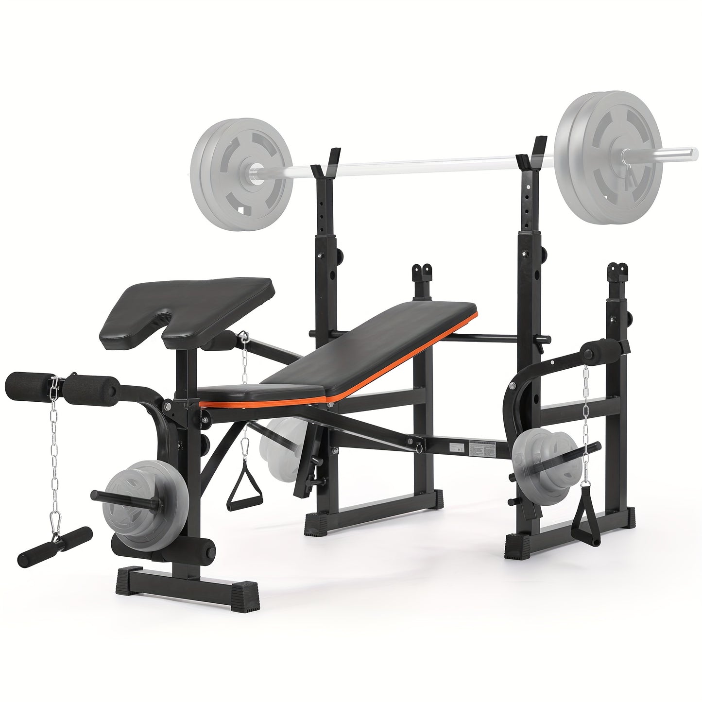 Durable 600lbs 7-in-1 Adjustable Weight – Multi-Function Workout Set With Barbell Rack & Leg Extension For Complete Full Body Strength Training At Home Gym | Ideal Valentine'S Day Gift For Achieving Your Fitness Goals