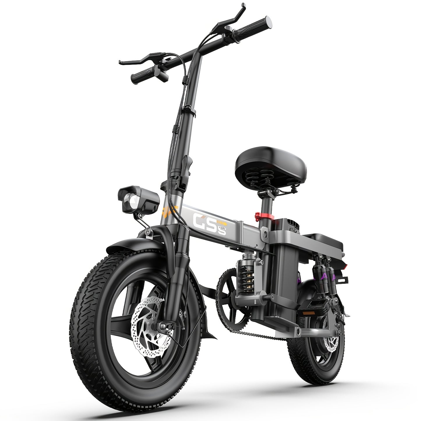 Uplee Peak Power 500W Electric Bicycle for Adults, 20MPH with Full Shock Absorption for a Comfortable Ride, Available with 48V8AH/10AH/15AH/17.5AH Batteries, Offering a Range of 10-35 Miles. Features a 14'' Tubeless Off-Road