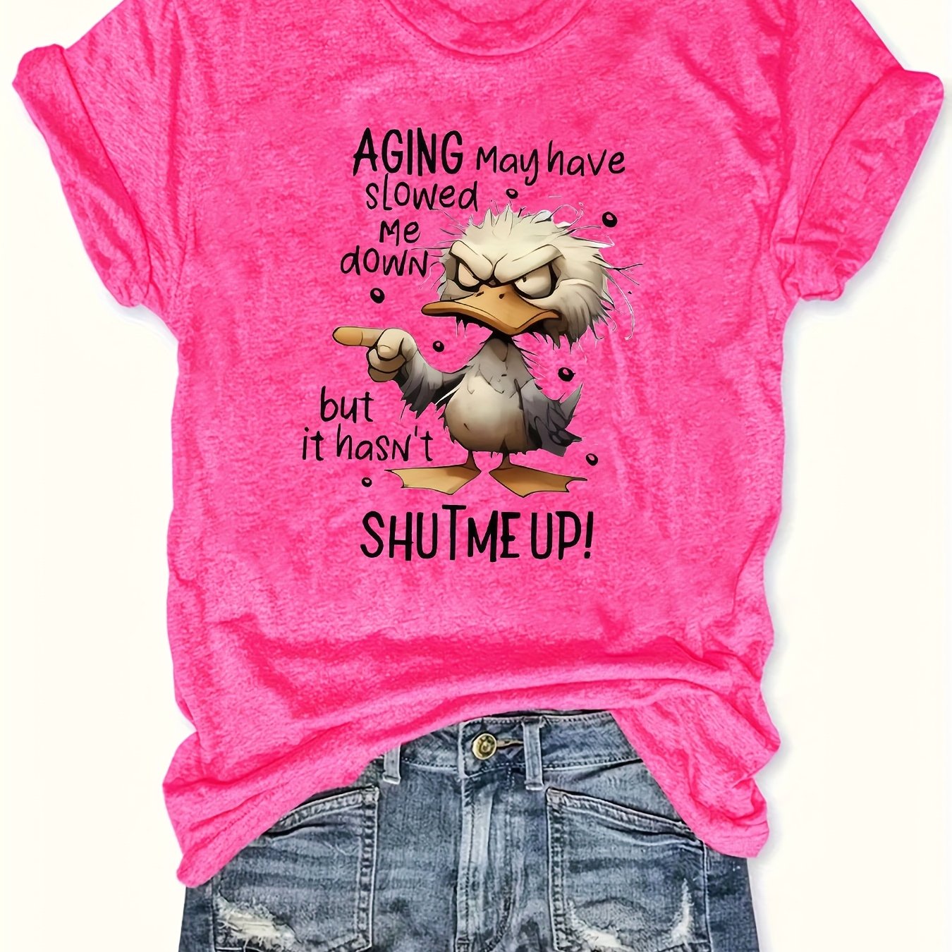 2025 Summer Collection, Women's Short Sleeve Casual Print Round Neck Top, Elegant