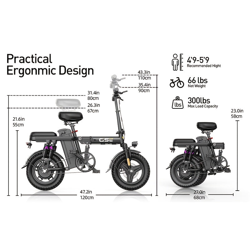 Adult Electric Bicycle, 500W Motor, 20 Miles Per Hour, 10-35 Miles Of Range, 48V 8AH/10AH/15AH Battery, Mini Folding Electric Bicycle, Lightweight Adult Electric Bicycle, Suitable For Urban Commuting, Christmas Gift For Teena