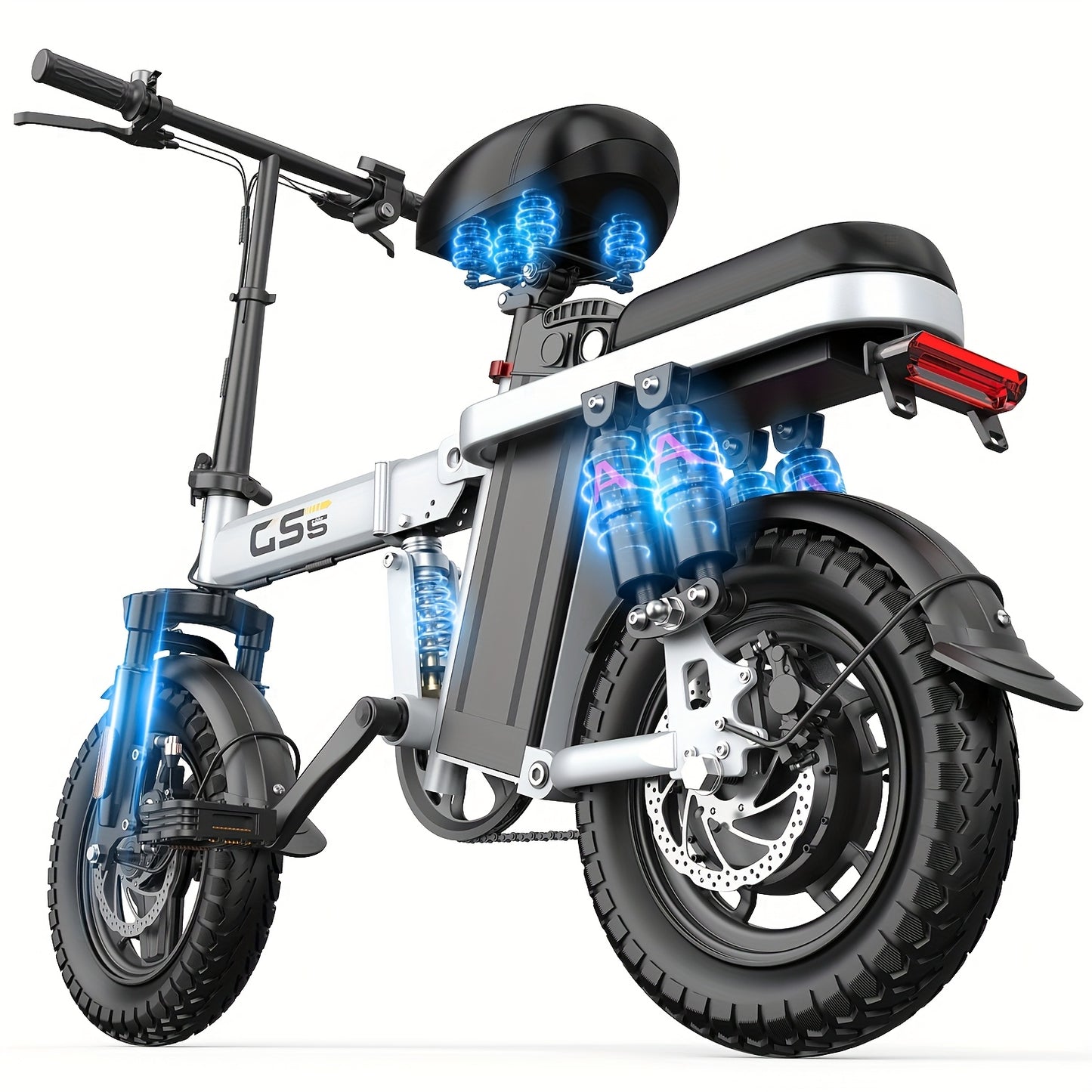 Uplee Peak Power 500W Electric Bicycle for Adults, 20MPH with Full Shock Absorption for a Comfortable Ride, Available with 48V8AH/10AH/15AH/17.5AH Batteries, Offering a Range of 10-35 Miles. Features a 14'' Tubeless Off-Road
