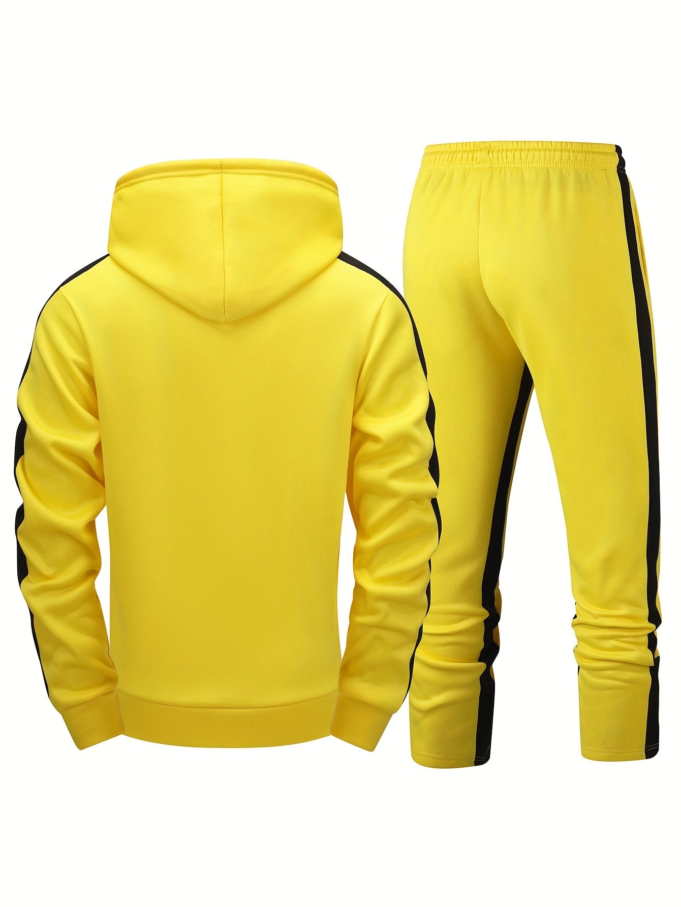 Europe and the United States Men's long-sleeved hoodie two-piece fashion casual sports suit Men's patchwork hoodie