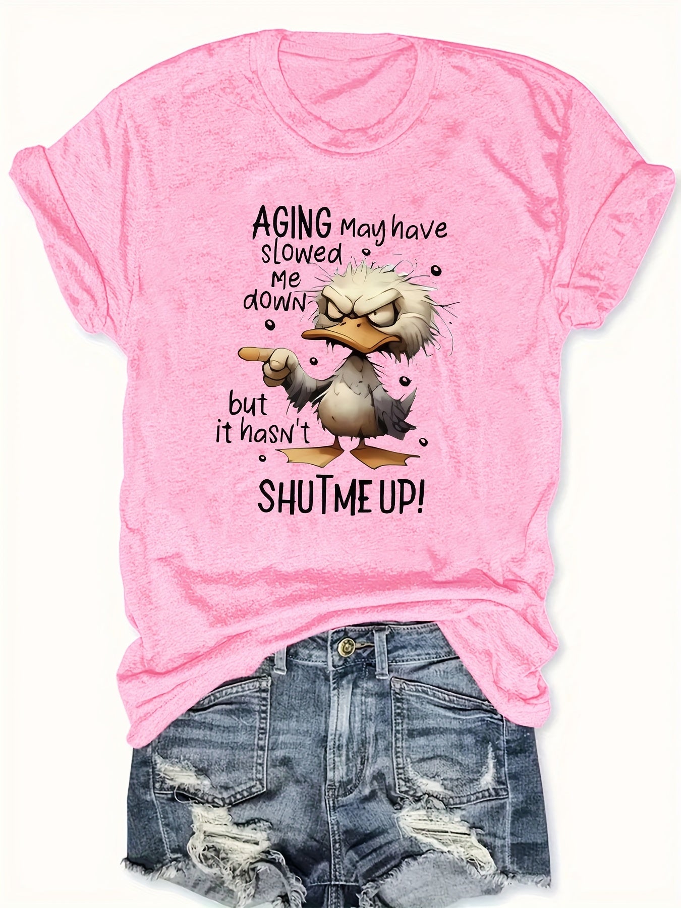 2025 Summer Collection, Women's Short Sleeve Casual Print Round Neck Top, Elegant