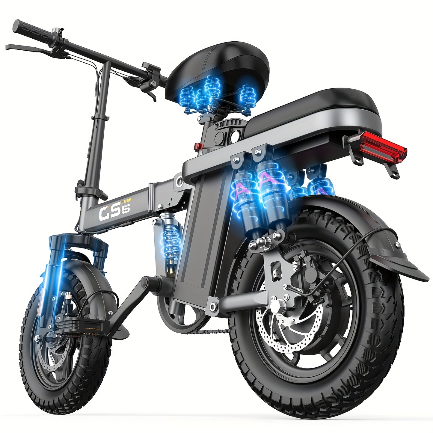 Uplee Peak Power 500W Electric Bicycle for Adults, 20MPH with Full Shock Absorption for a Comfortable Ride, Available with 48V8AH/10AH/15AH/17.5AH Batteries, Offering a Range of 10-35 Miles. Features a 14'' Tubeless Off-Road